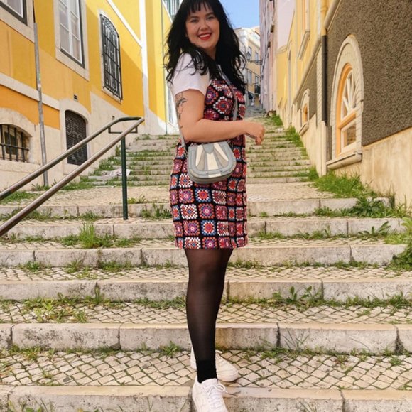 Anthropologie Crochet Dress Multicolored Square - Picture 3 of 15